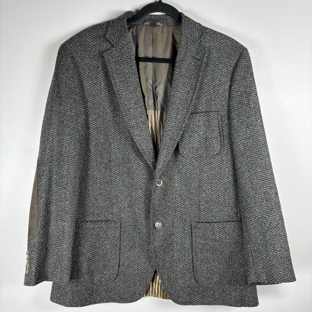 Kroon Men's 42R Lennon Wool Blend Elbow Patch Two Button Tweed Sport Coat Blazer